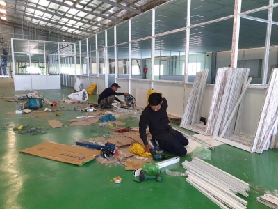 Thi Công Vách Ngăn Nhà Xưởng Công Ty MTC - Cụm Công Nghiệp Phú Chánh Bình Dương